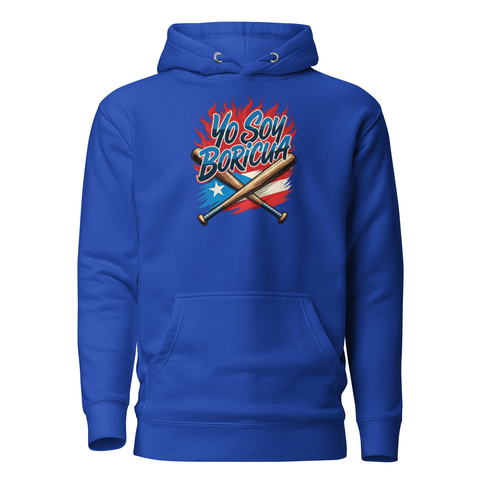Yo Soy Boricua Puerto Rican Pride Baseball Hoodie with crossed bats and PR flag design