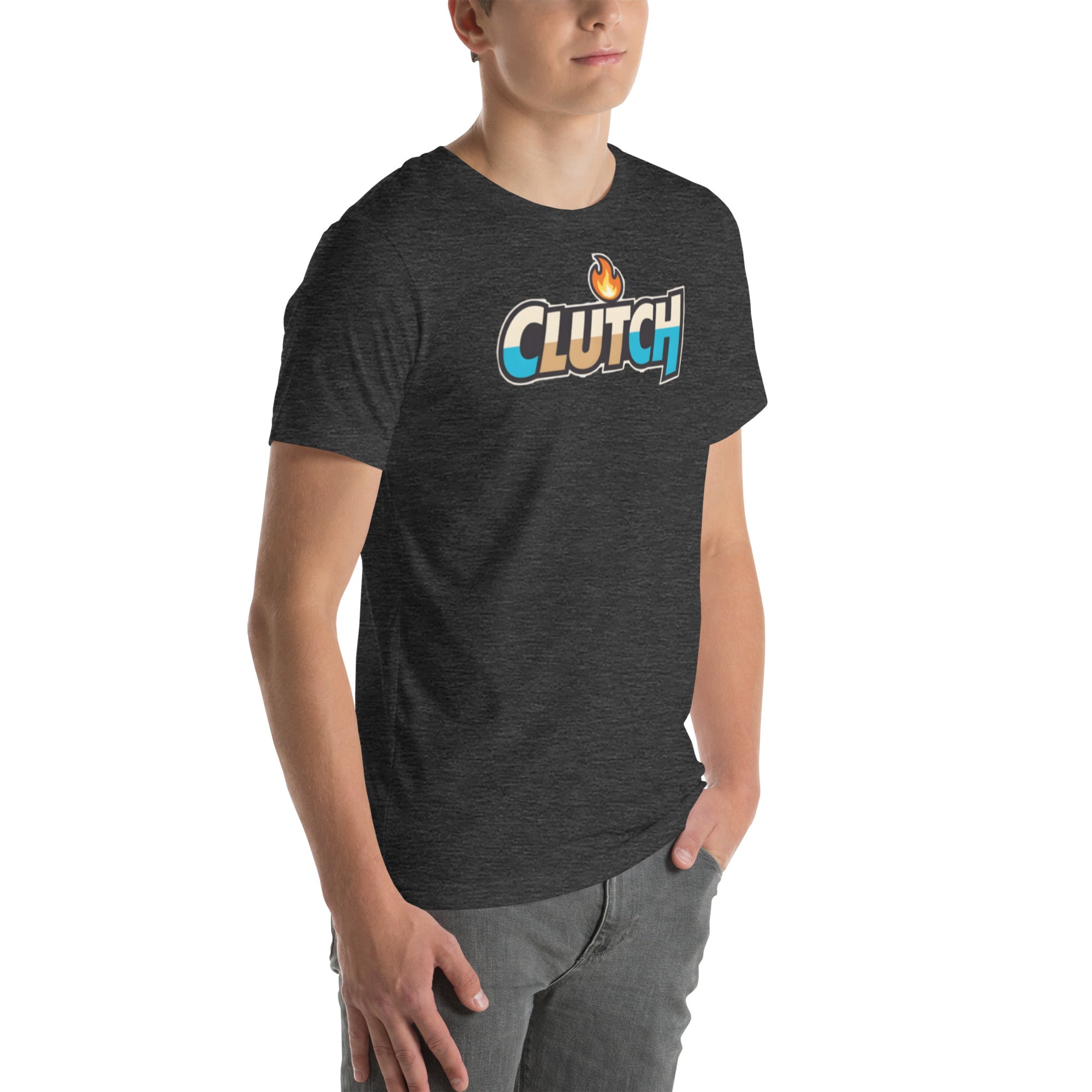 Clutch flame cartoon meme sports fan graphic t-shirt game day tee ClutchMemes