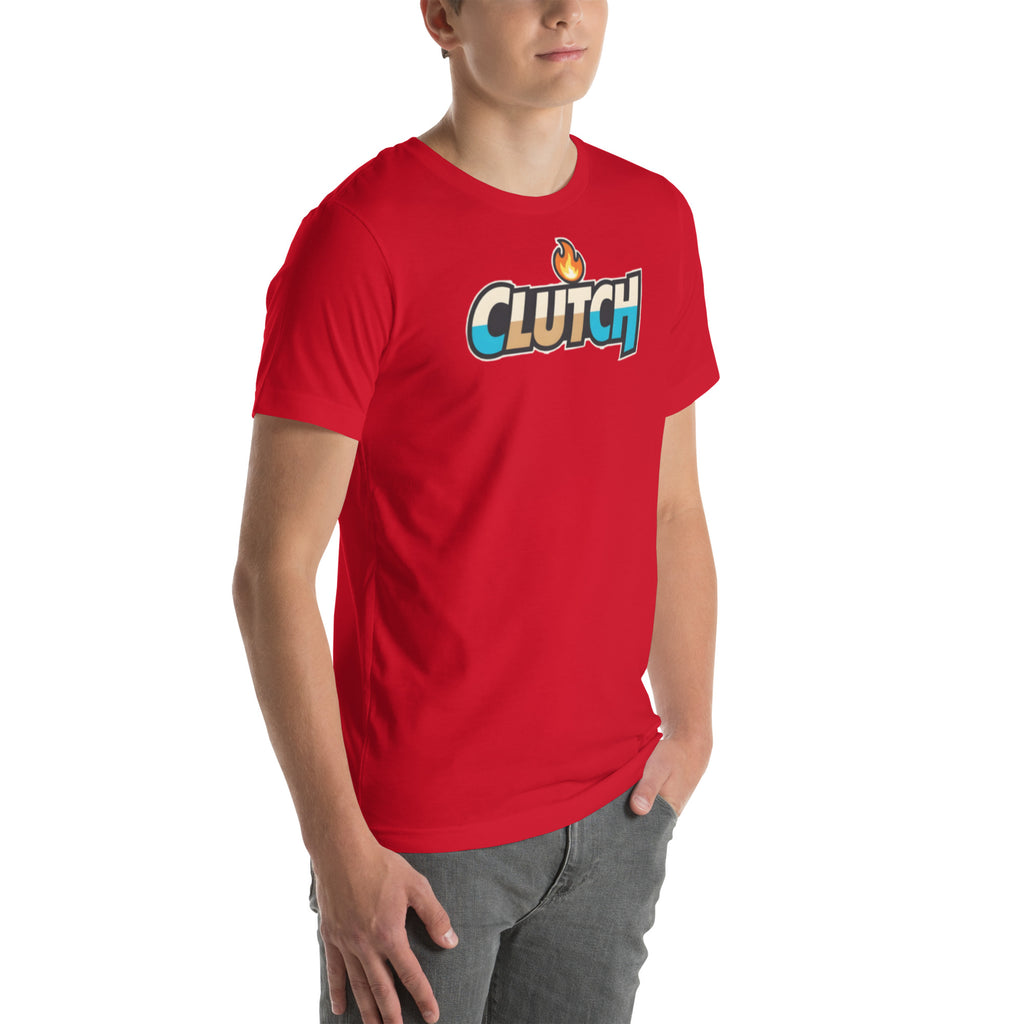 Clutch flame cartoon meme sports fan graphic t-shirt game day tee ClutchMemes